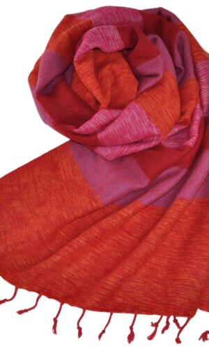 Nepal Schal Orange Rosa | fair-trade | Online Kaufen | Shawls4you.de
