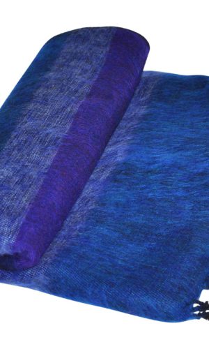 Yak Wolldecke Blaue gestreift aus Nepal - Online Kaufen - Shawls4you.de