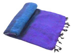 Nepal Decke Blau Lila gestreift aus yakwolle - Online Kaufen - Shawls4you.de