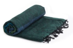 Decke grun gestreift | fairtrade | Nepal | shawls4you.de